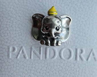 Authentic Pandora Disney Dumbo Elephant Charm S925 Sterling Silver Yellow Hat