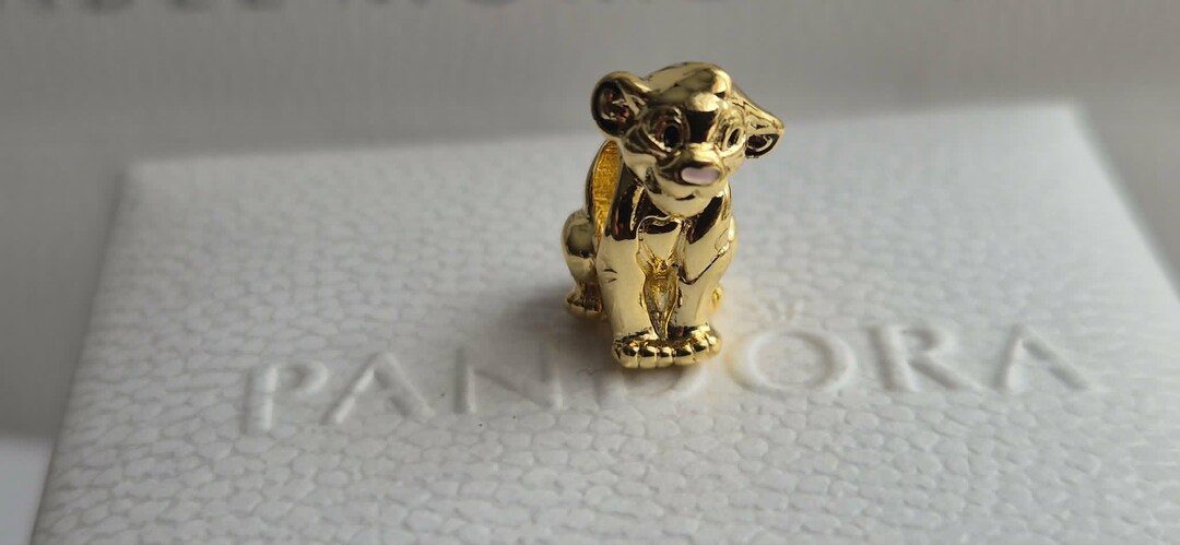Pandora Lion King Simba Charm Gold Tone Disney Collector Bracelet Bead ...