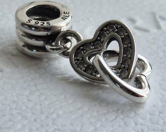 Pandora Sparkling Heart & Arrow Dangle Charm S925 ALE