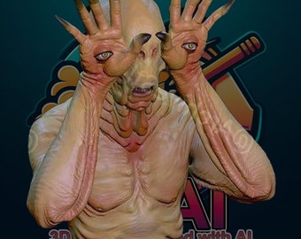 The Pale Man Horror Figure STL Model for 3D Printing - 3D Printable horror model - Pale Man Figure STL - Scary Figure