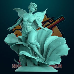 ティンカーベル 3D プリント用 STL モデル - 3D プリント可能なティンカーベル フィギュア モデル STL - ティンカーベルが踊るジオラマ STL モデル