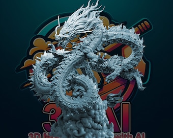 Watatsumi 3D Printable Best Quality STL Water Dragon Watatsumi - Japanese Water Dragon Watatsumi STL for 3D Printing