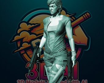 Alice from Resident Evil 3D Figure STL Model for 3D Printing - 3D Printable Alice Figure STL Model - SFW Alice figure Stl Downloadable
