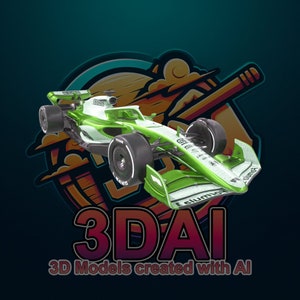 F1 Car STL Model - Formula Car Model STL for 3D Printing - 3D Printable Single Piece Formula Prototype Model