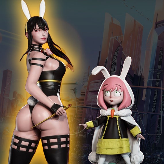 Sweet Rabbit and his Rebellious Mom 3D Printable STL Model - Created by 3DAI Inc.