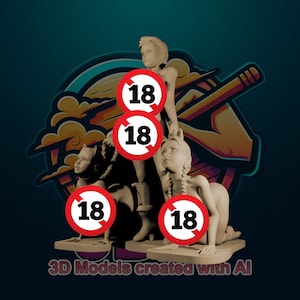 NSFW Going for a Walk with The Girls STL Model for 3D Printing - Nsfw Anime Figure STL Model - Nsfw Stl Model for 3D Print - 3D Printable