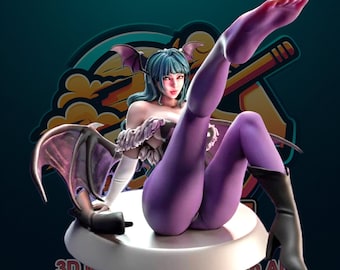 Purpangel Morrigan STL Modelo Figura 3D - Figura Morrigan STL para impresión 3D - Modelo de estatua de Morrigan de ángel púrpura sexy imprimible en 3D
