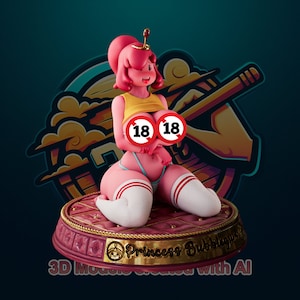 Bubblegum NSFW Figure STL Model for 3D Printing - 3D Printable NSFW Model - 3D Figure - Stl Model for 3D Printers