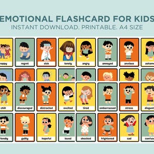 Paquete de 32 tarjetas didácticas sobre emociones, herramienta atractiva para la alfabetización emocional, aprenda emociones y expresiones, regalo ideal para niños para aprender