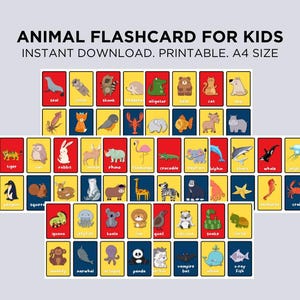 56 stampabili di pacchetti di schede didattiche sugli animali, schede didattiche stampabili, schede didattiche per bambini piccoli, divertente riconoscimento degli animali, regalo per bambini