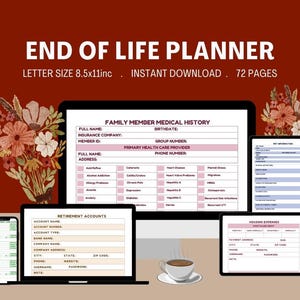 End of Life Planner, Fillable Emergency Planner, Estate Planning, Last Wishes Planner, Will, Final Preparation, Just In Case, What if Binder