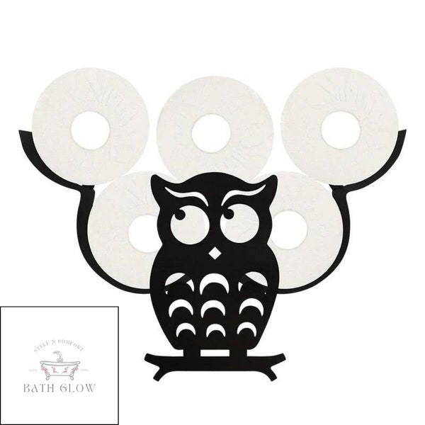 Toilet paper holder, owl, paper holder, toilet paper stand, toilet paper rack, cute paper dispenser, paper rest, toilet roll support