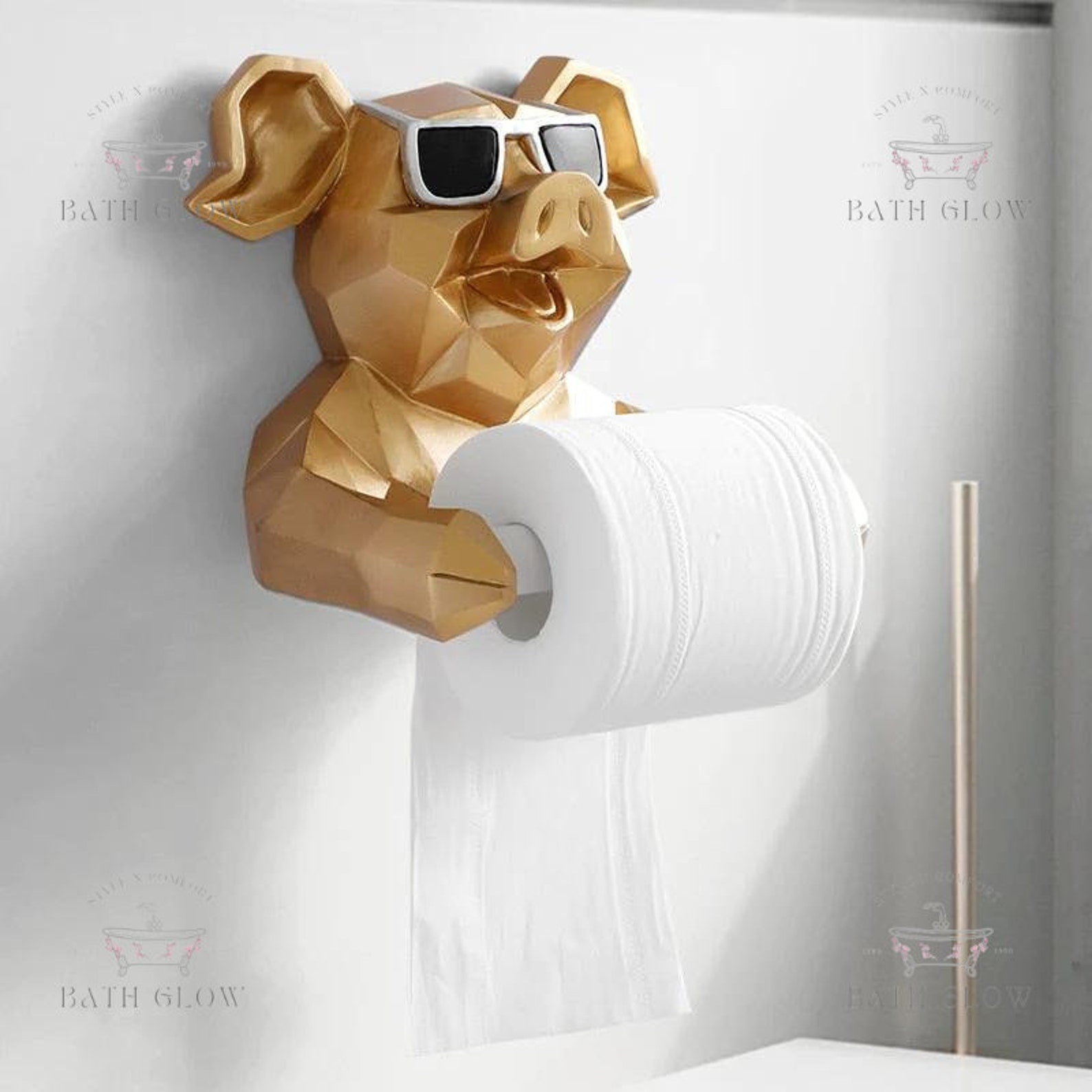 Pig Toilet Paper Holder, Paper Holder, Toilet Paper Stand, Toilet Paper