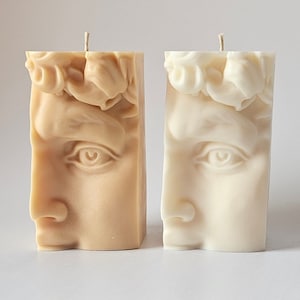 David Candle | Large David Head Candle | Huge 3D Half Head David| Body Shape Candle | David Statue Candle | Home Decor | Sculptural Candles