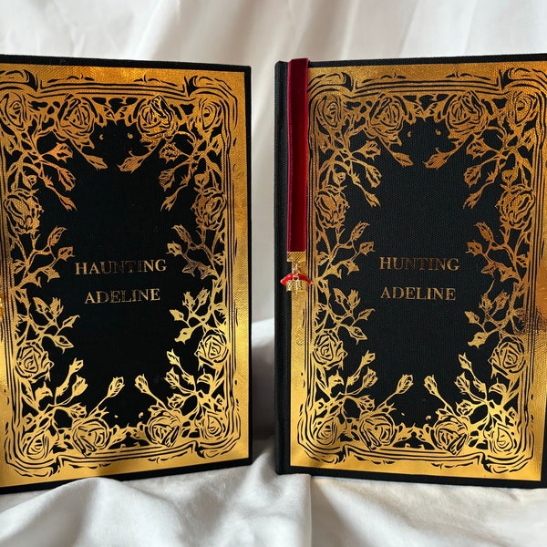 Haunting and Hunting Adeline Rebound book duet | special edition, handmade, foil cover, HD Carlton, cat and mouse duet