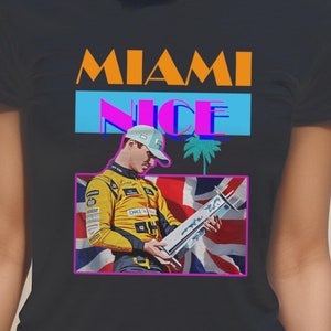 Lando Norris &#39;Miami Nice&#39; Formula One T-Shirt, Mclaren, F1 Shirt