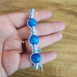 Solid Blue & White Count your Blessings Bracelet
