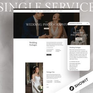 Showit Website Template Single Service Page Add On for Photographers, Videographers, Coaches, Designers, & More | Modern, minimal style