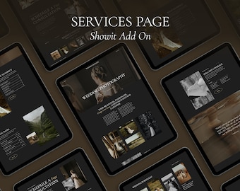 Showit Services Page Template for Photographers | Western Hemlock Collection (Instant Download)