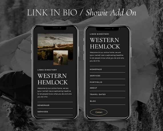 Showit Link in Bio Template: Western Hemlock Collection (Digital Download)