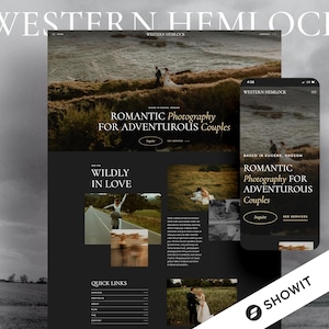 Moody Showit Website Template for Photographers | Western Hemlock (Instant Download)