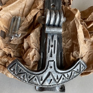 Door knocker, Thor hammer door, Viking style wrought iron door knocker