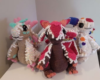 Crochet Dessert Dragon Plushie: Custom Made-to-Order Gift