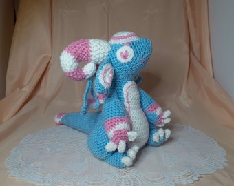 Crochet Trans Pride Dragon Plushie: Handmade FTM Teen Gift