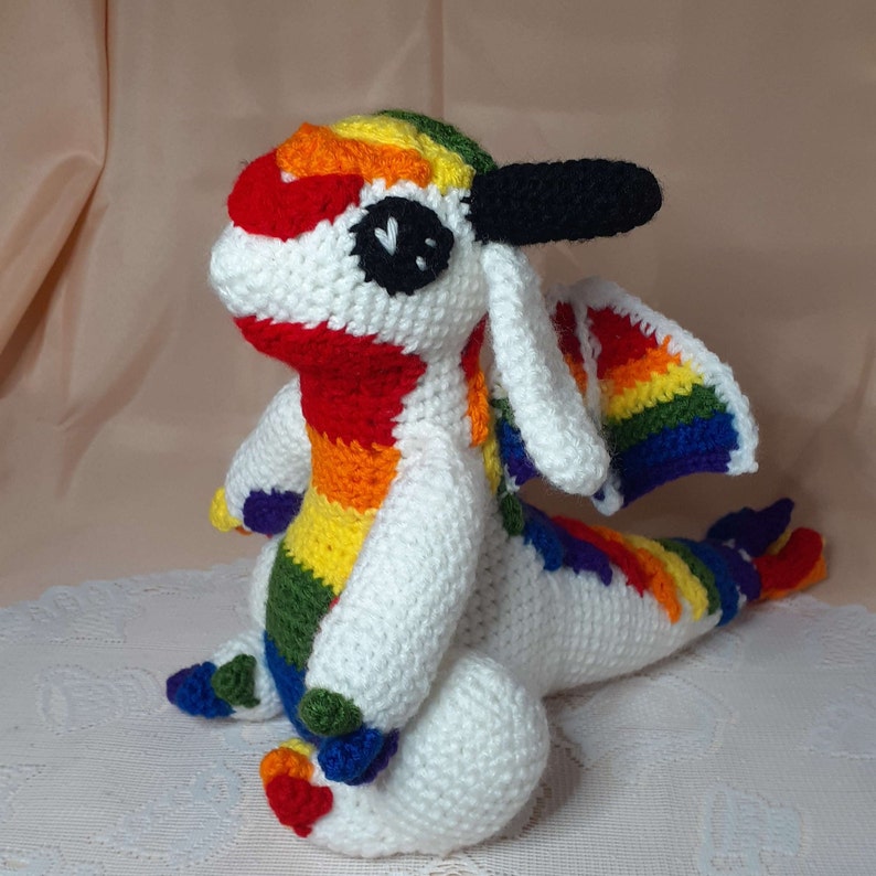 rainbow pride dragon white