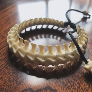 White Snake Vertebrae Bone Bracelet- Tribal Jewelry- Ethnic bracelet- Natural material- Handmade