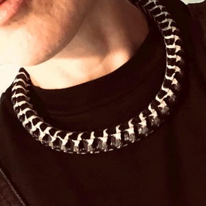 Snake Vertebrae Bone Necklaces- Adjustable Size- Polished- Cobra Necklace- Wiccan- Tribal Jewelry- New Collection- monochrome colour-