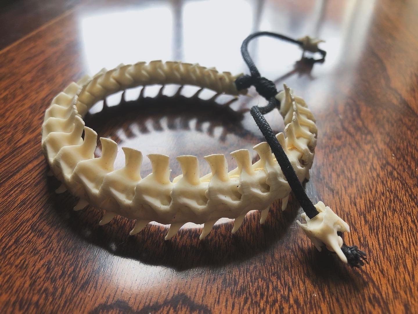 White Snake Vertebrae Bone Bracelet- Tribal Jewelry- Ethnic bracelet- Natural material- Handmade
