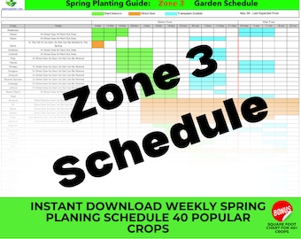 Zone 3 Spring Planting Schedule | Weekly Garden Planner, 40+ Crops (Instant Download)