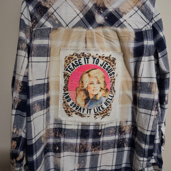 Dolly Parton Ragged Patch Beached Flannel