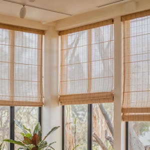 Custom Handmade Bamboo Curtains for Windows – Natural Woven Blinds for Indoor & Outdoor | Eco-Friendly Light Filtering Shades