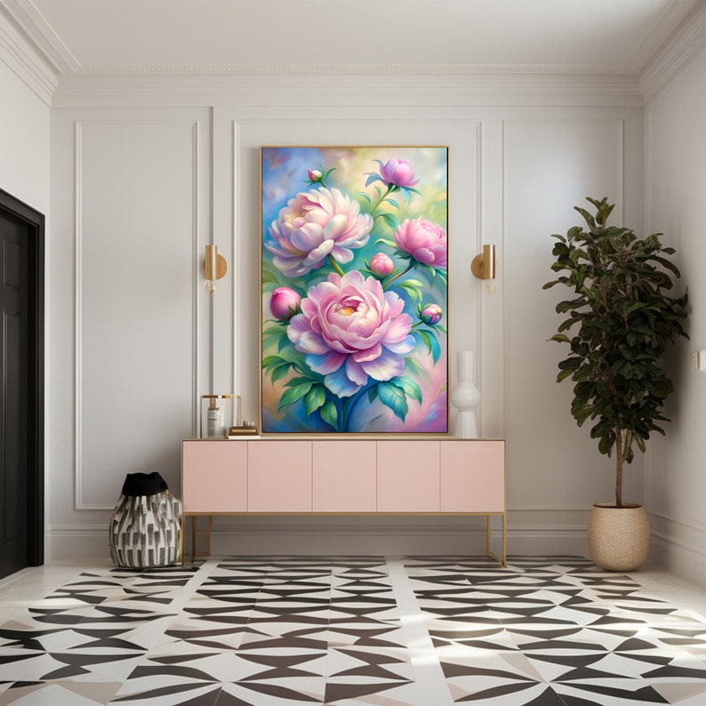 PEONIES LOVE PAINTING - Printable Wall Art, Peonies Painting, Peonies ...