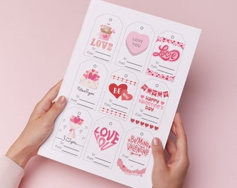 Valentine Tags Printable | Printable Valentine Gift Tags | Instant Download | Valentine's Day Tag | Valentine's Day Printable Tags