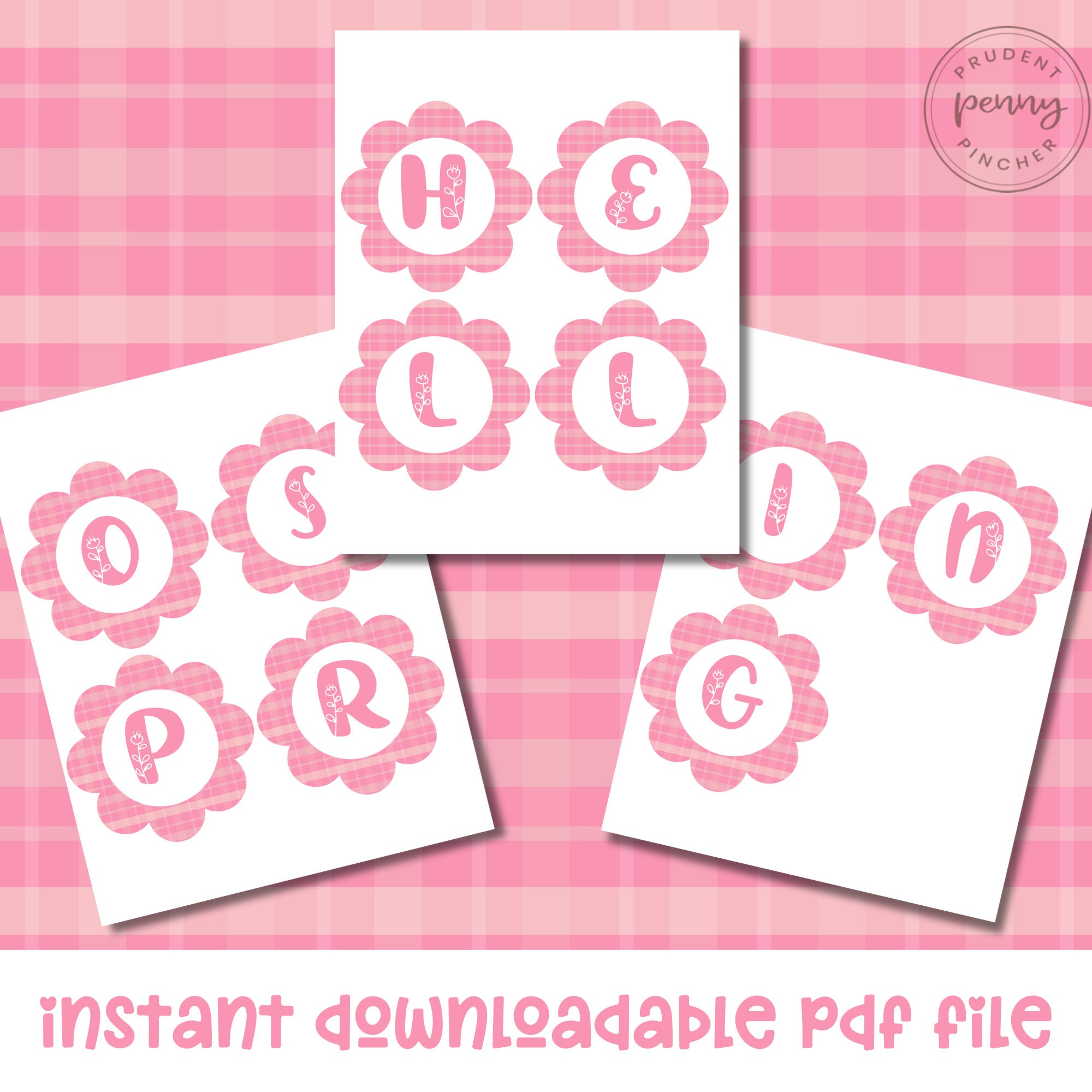 Printable Spring Banner Printable Flower Garland Printable Spring Decor ...