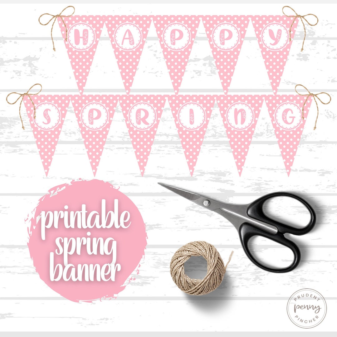Printable Spring Banner | Printable Floral Garland | Printable Spring ...