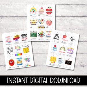 Teacher Tags Printable | Printable Teacher Gift Tags | Teacher Appreciation Gift Tag | Teacher Appreciation Printable Tags | Thank You Tags