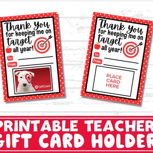 Titolare della carta regalo per insegnanti / Titolare della carta regalo / Regalo di apprezzamento per l'insegnante / Titolare della carta regalo stampabile / Titolare della carta regalo target