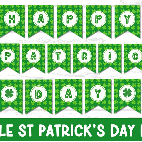 Printable St Patrick's Day Banner | Happy St Patrick's Day Banner | Printable St Patrick's Day Decor | Happy St Patrick's Day Garland