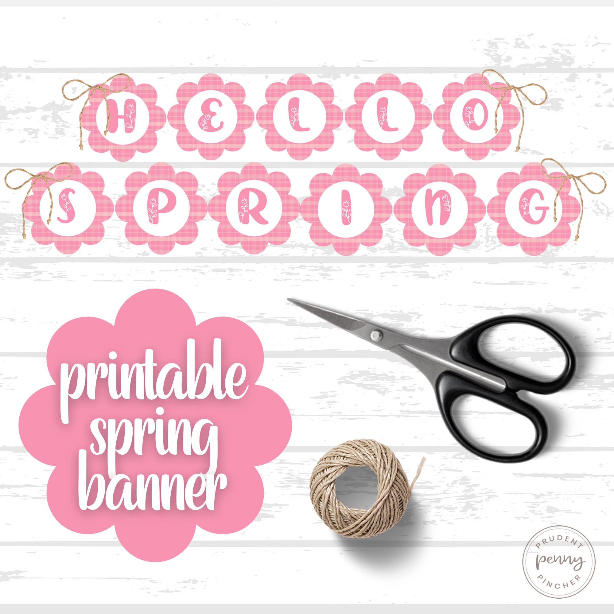 Printable Spring Banner Printable Flower Garland Printable Spring Decor ...