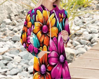 Robe à capuche à fleurs