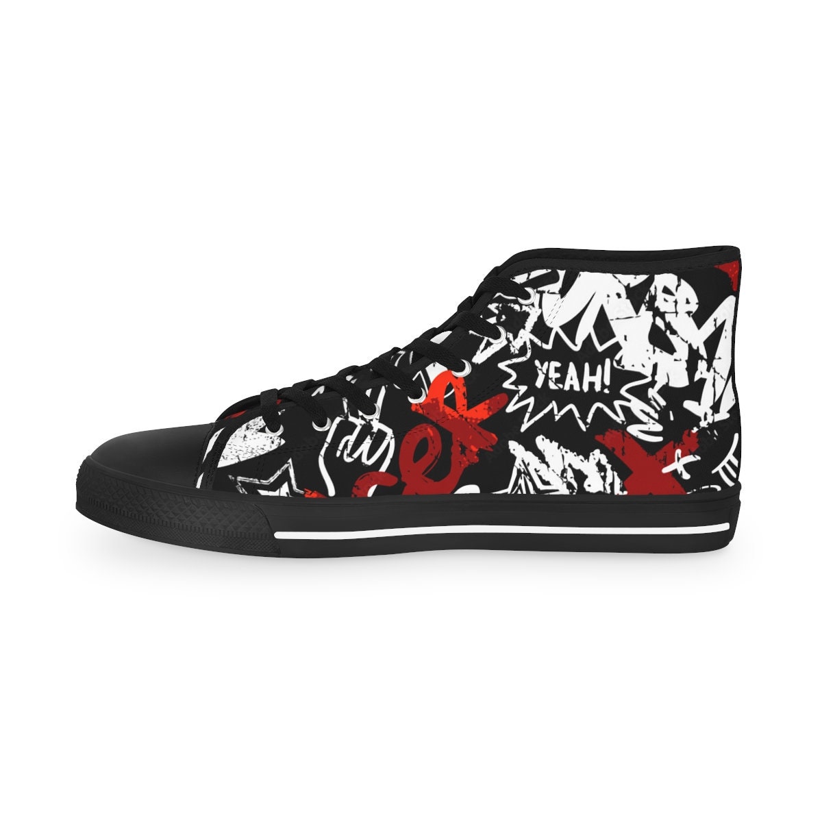 Violin Print Pattern Men Women's High Top Shoes