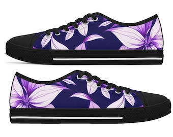 Women's purple Sneaker Floral shoes Flower shoes Mesh Shoes Women's low top shoes