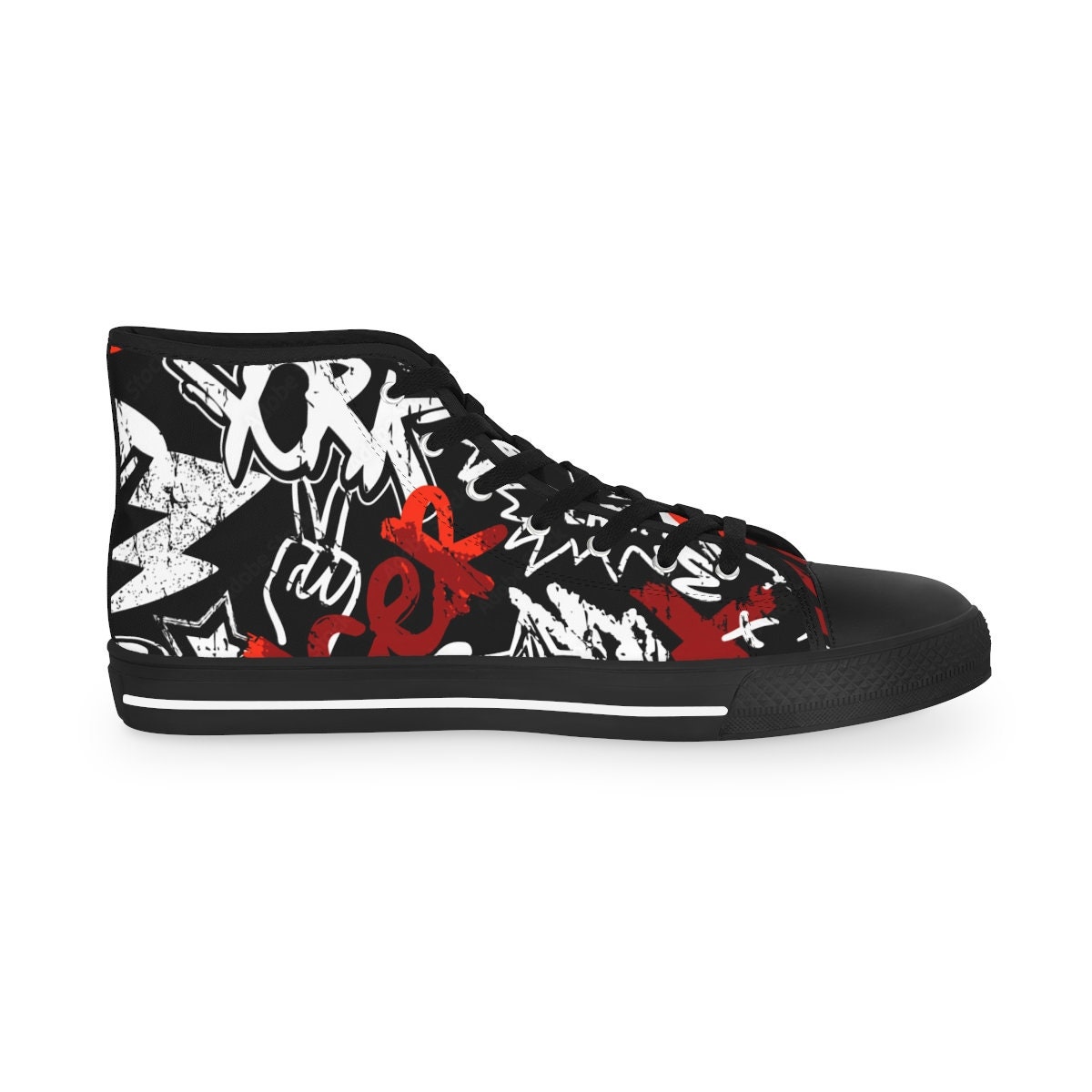 Print Holographic Men's High Top Shoes