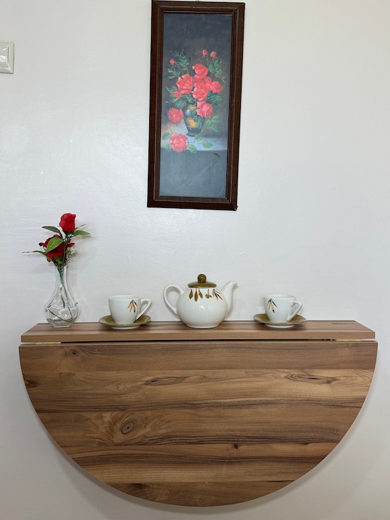Round Folding Table, Folding Table With Shelves, Space Saving Table, Folding Dining Table, Murphy Table, Study desk, Foldable Desk