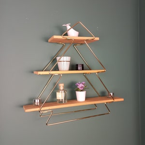 Solid Wall Shelf, Bathroom & Kitchen Organizer, Bathroom-Kitchen Shelf, Wooden Shelf, Cosmetics Editor, Bookshelf, Christmas tree