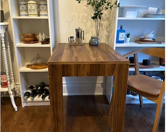 Wall Mounted Folding Table, Framed Folding Table, Foldable Kitchen Table, Space Saving Dining Table, Murphy Desk, Customizable Table, walnut